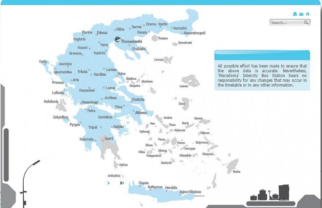 Карта маршрутов по Греции