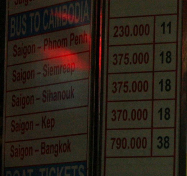 Стоимость билетов из Хошимина в Камбоджу
