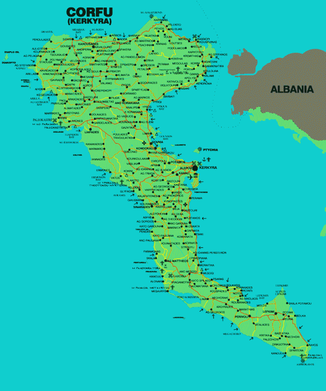 Карта Корфу