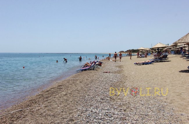 Пляж рядом с отелем Mitsis Rodos Maris
