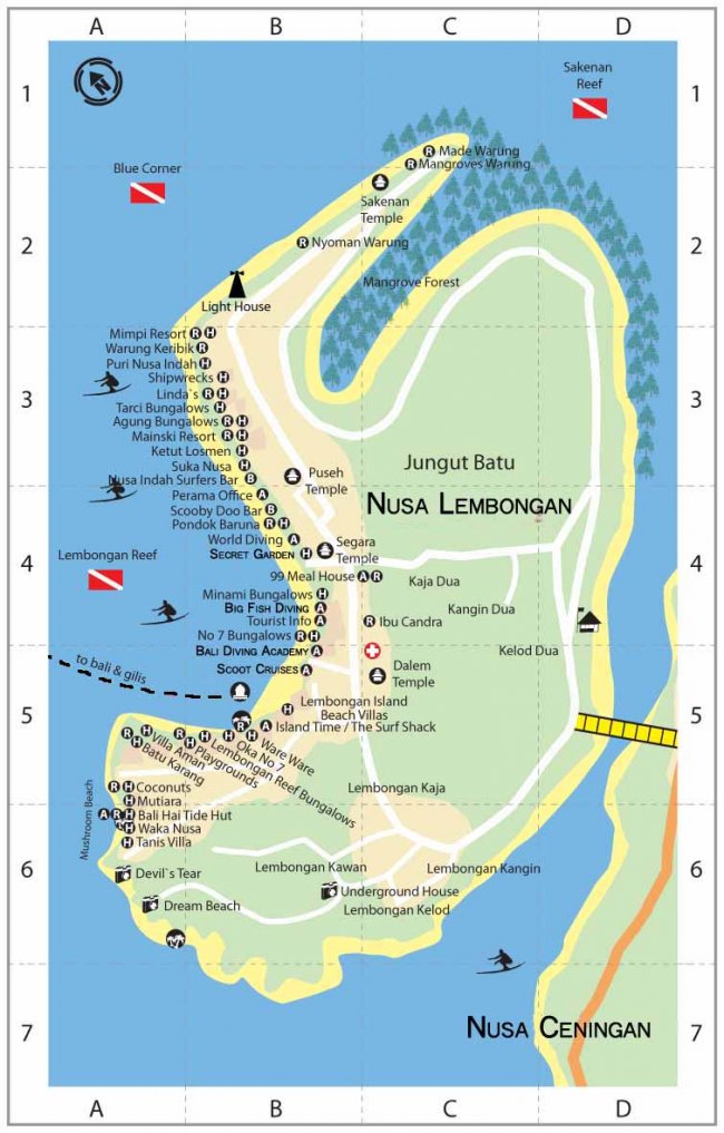 Карта Нуса Лембонган