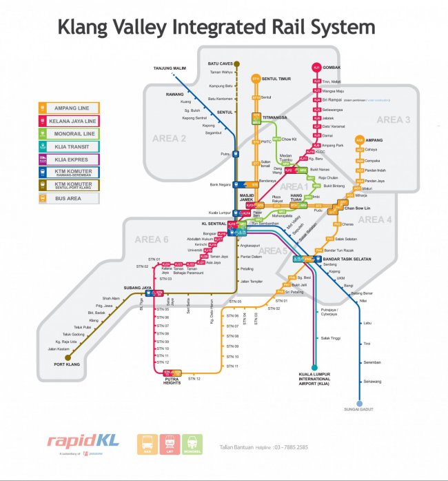 Схема метро Куала-Лумпура