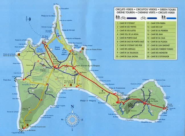 Карта Форментеры
