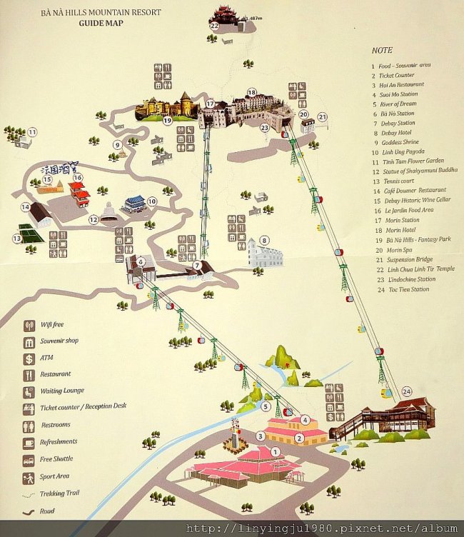 Карта объектов на горе Бана