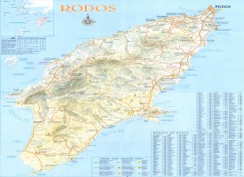 Карта Родоса с отелями